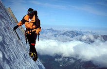Erhard Lor�tan sur la face Nord de l'Aiguille Verte (Cr�dit photo : ALAMY)